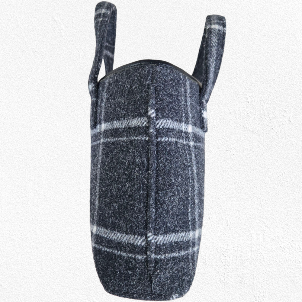 Pendleton Black Wool Plaid Mini Tote Structured H… - image 6